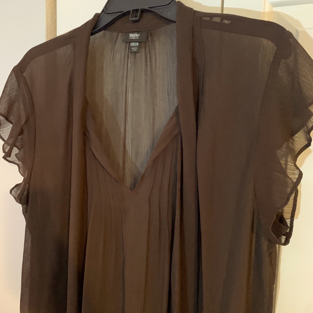 Sheer chocolate blouse